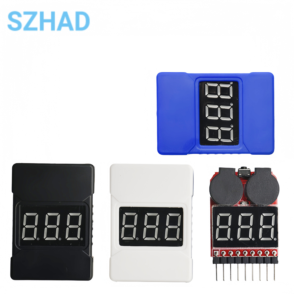 Drone Battery Voltage Checker - Tester napięcia baterii LiPo 1-8S, alarm