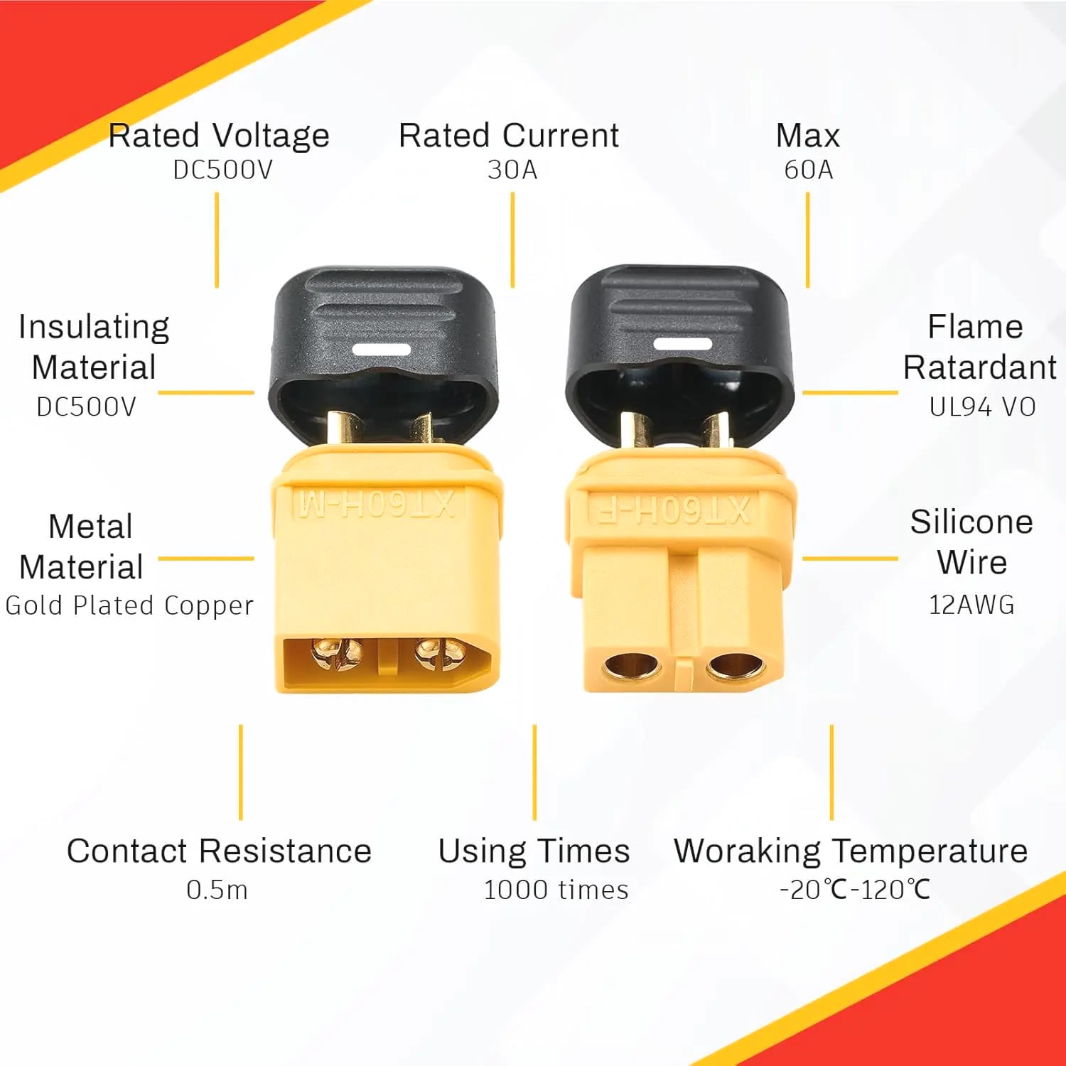 Złącze XT60 z obudową, wtyk że – Drone Battery Connector recenzja i cena